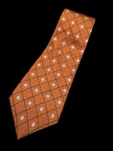 Vintage Guess Tie Silk Orange Stipes Dots - $14.00