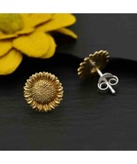 Bronze Sunflower Post Earrings 10x10mm - $567.70 MXN