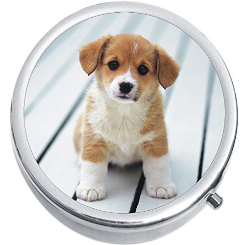 Primary image for Corgi Puppy Dog Medicine Vitamin Compact Pill Box
