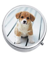 Corgi Puppy Dog Medicine Vitamin Compact Pill Box - £7.84 GBP