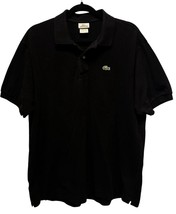 Lacoste Polo Shirt Mens 7 Regular Fit Short Sleeve Black Pique Croc Logo Golf - $15.83