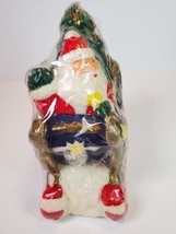 Loomco Figural Candle Santa Claus in Sleigh Christmascore Holiday Kitsch 1990s - £10.08 GBP