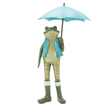 Set Of Two 11&quot; Blue and Green Resin Frog Figurine - £54.55 GBP