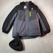 Gerry 3In1 Puffer Jacket Boys Size Medium Gray Long Sleeve Hooded Logo F... - $29.02