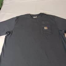 Carhartt K87 BLS NORTH BALDWIN UTILITIES Men XL Blue Cotton Short Sleeve T-Shirt image 8