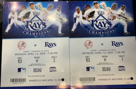 YANKEES VS RAYS APRIL 13 2009 - £46.63 GBP