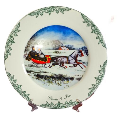 Currier & Ives 10 1/2" Plate The Road Winter Museum of the City of New York 2003 - $12.99