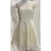 Forever 21 Womens Fit &amp; Flare Dress Ivory Off White Mini Cap Sleeve Lace... - £14.78 GBP