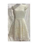 Forever 21 Womens Fit &amp; Flare Dress Ivory Off White Mini Cap Sleeve Lace... - $357.32 MXN