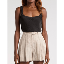 ASTR the Label Women's Janesa Textured Satin Top, Black, Size Medium, NWT - $39.00