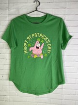 Spongebob Squarepants Happy St. Patrick&#39;s Day T-Shirt Top Women&#39;s Junior... - £12.04 GBP