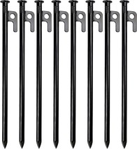 12 Inch Heavy Duty Steel Tent Stakes, 8 Pack, Unbreakable And Inflexible... - $43.30