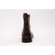 The Boss Burgundy Snake Zip-Up Leather Men Boot Limited Edition image 8