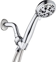 Aquadance High Pressure 6-Setting 3.5&quot; Chrome Face Handheld Shower With Hose For - £27.02 GBP