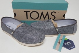 TOMS Alpargata Sz 5.5 M EU 36 Women&#39;s Slip-On Shoe Loafer Pewter Sparkle 1001579 - $25.73