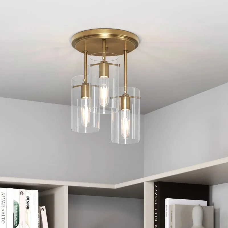 Ieux pendant chandelierr indoor lightings semi flush mount gold ceiling 3 light fixture thumb200
