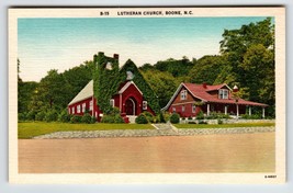 Lutheran Church Building Boone North Carolina Linen Postcard Unused NC Asheville - £8.59 GBP