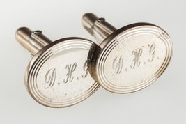 Tiffany &amp; Co. Sterling Silver Engine-turned Oval Cufflinks w/Monogram - €225,34 EUR
