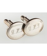 Tiffany &amp; Co. Sterling Silver Engine-turned Oval Cufflinks w/Monogram - $360.21 CAD