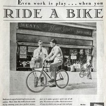 1931 Bicycle Trades Small Town Grocery Advertisement Antique Ephemera  - $380.53 MXN