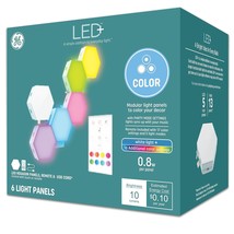 GE LED+ Color Changing LED Hexagon Tile Panels with Remote, No App or Wi-Fi Requ - $86.99
