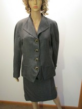 HERBERT GROSSMAN Cynthia Sobel  Saks 5th Avenue Gray Skirt Suit 12 Caree... - £39.29 GBP