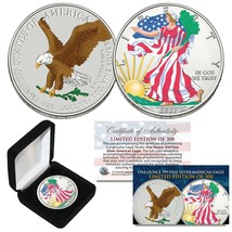2023 1 oz Colorized 2-Sided American Silver Eagle (BU) with BOX &amp; CERTIFICATE - £66.99 GBP