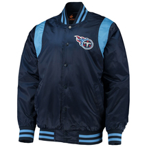 NFL Tennessee Titans NavyBlue SkyBlue Satin Varsity Letterman Baseball Jacket - £83.91 GBP