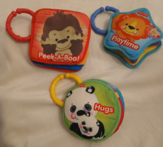 Fisher Price Soft Cloth Baby Books Peek A Boo Hug Playtime Precious Planet Set 3 - £9.39 GBP