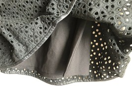 NWT Ann Taylor 14P Black Cotton Eyelet A-Line Faux Leather Trim Skirt - £17.81 GBP