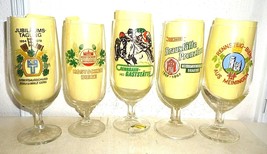 5 VEB German Democratic Republic DDR Vtg Rare Multiples East German Beer Glasses - £7.95 GBP