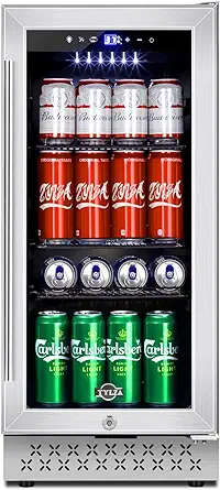 15 Inch Beverage Refrigerator, 130 Cans Quiet Beverage Fridge, 15&#39;&#39; Beve... - $926.99