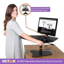 Victor Dc200 Adjustable Stand-Up Desk Converter, 12&quot; To 16-3/4&quot;H, Holds 40 Lb. - £74.07 GBP