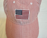 Infinity Headwear Ladies Baseball Cap Hat Red White Stripes W US Flag New - $14.50