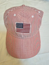 Infinity Headwear Ladies Baseball Cap Hat Red White Stripes W US Flag New - £11.41 GBP