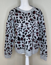 Halogen NWT $89 Women’s Pullover Sweater Size L In Grey Leopard X6 - £19.87 GBP