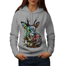 Wellcoda Psychedelic Nature Womens Hoodie, Deer Casual Hooded Sweatshirt - £29.06 GBP
