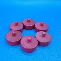 1965 Booby Trap Game Replacement 6 Red Wood Disc Pieces Parker Brothers No.60 - £2.97 GBP