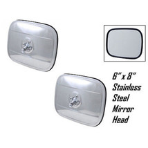 1947-72 6&quot;x8&quot; Stainless Steel Exterior Rectangular Square Rear View Mirror Pair - £19.42 GBP