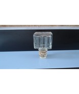 Vintage MCM Decanter Stopper Clear Glass 3 inch with cork - $17.07 CAD