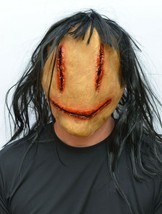 Scary No face Demon Mask with Hair Halloween Costume Mask for Adult - £14.15 GBP