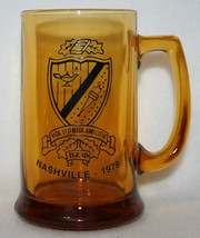 Vintage 70s BETA SIGMA PHI Sorority 1979 Nashville Amber Glass Beer Mug - £15.81 GBP