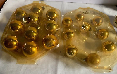 Vintage General Foam Christmas glass ball Ornaments Gold 1.5" & 2" Item image 3