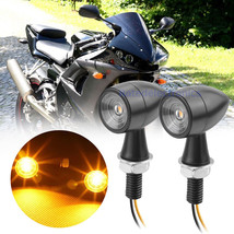 Black Mini Motorcycle LED Bullet Turn Signals Blinker Light Indicator Amber Lamp - £14.25 GBP