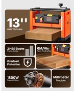VEVOR Thickness Planer Two-Blade Power Benchtop Planer Woodworking 1800W... - $405.99