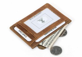 Thin Card Holder Wallet Vintage Minimalist Slim Handmade Unisex Money Purse Bag - £23.68 GBP