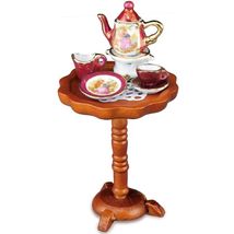 Tea Service on Table Red Lustre 1.858/7 Reutter Dollhouse Miniature - $34.15