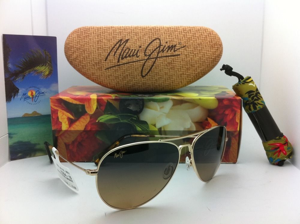 Polarized MAUI JIM Titanium Sunglasses MAVERICKS HS 264-16 Gold w/ Bronze Lenses - $299.95