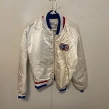 Vintage Swingster GE USA White Satin Bomber Jacket Men Size L USA Made * - $88.11