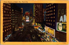 VTG Postcard, Time Square at Night, Street View, New York City, Postmarked 1953 - $6.43
